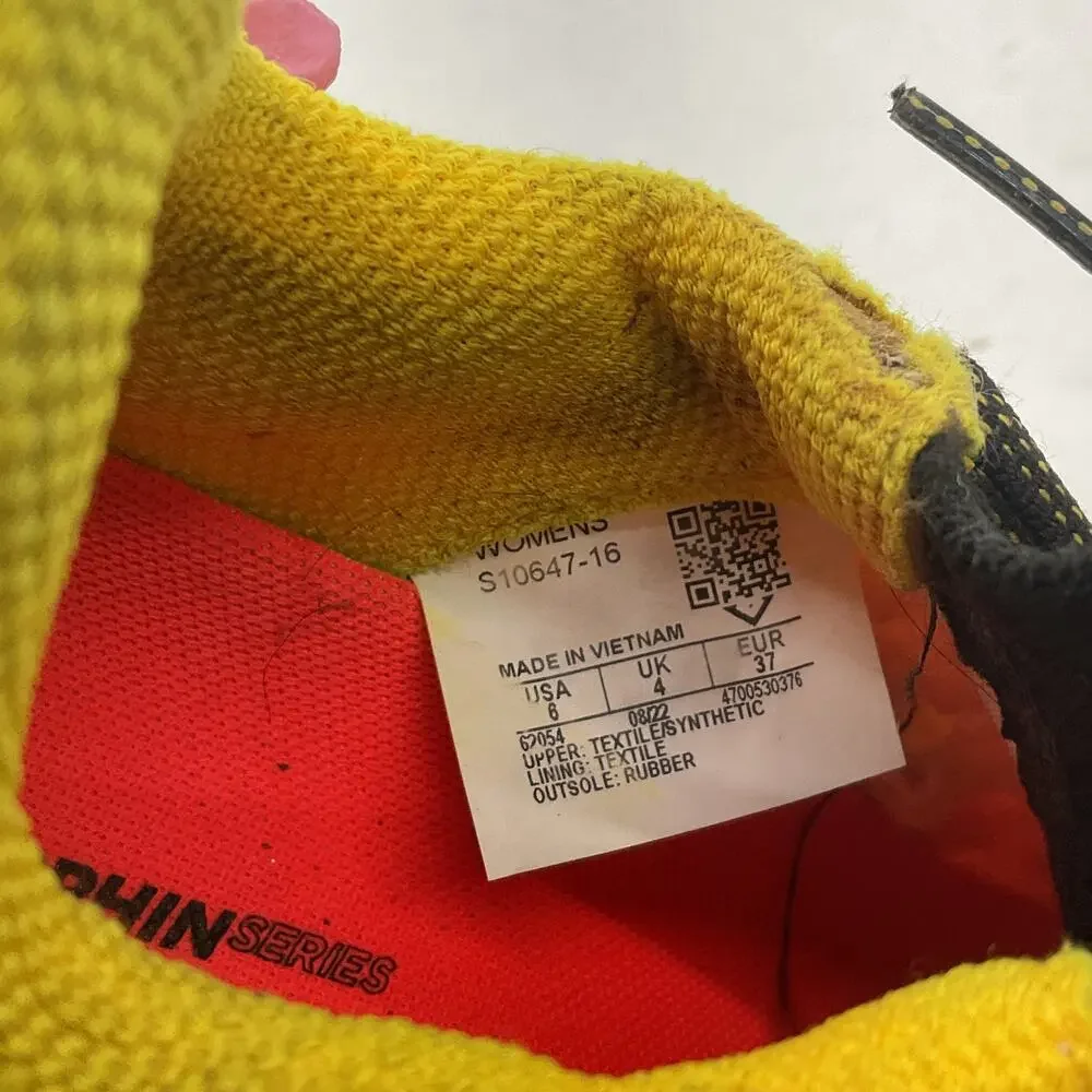 Saucony Women's Yellow Black Trail Running Shoes with Red Soles